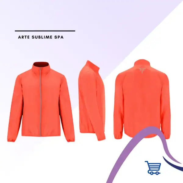 Cortavientos Glasgow Coral Fluor - Cortavientos Glasgow Unisex Ligero y Reflectante