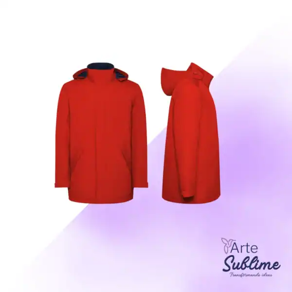 Parka América Adulto Repelente al Agua y Cortaviento Rojo