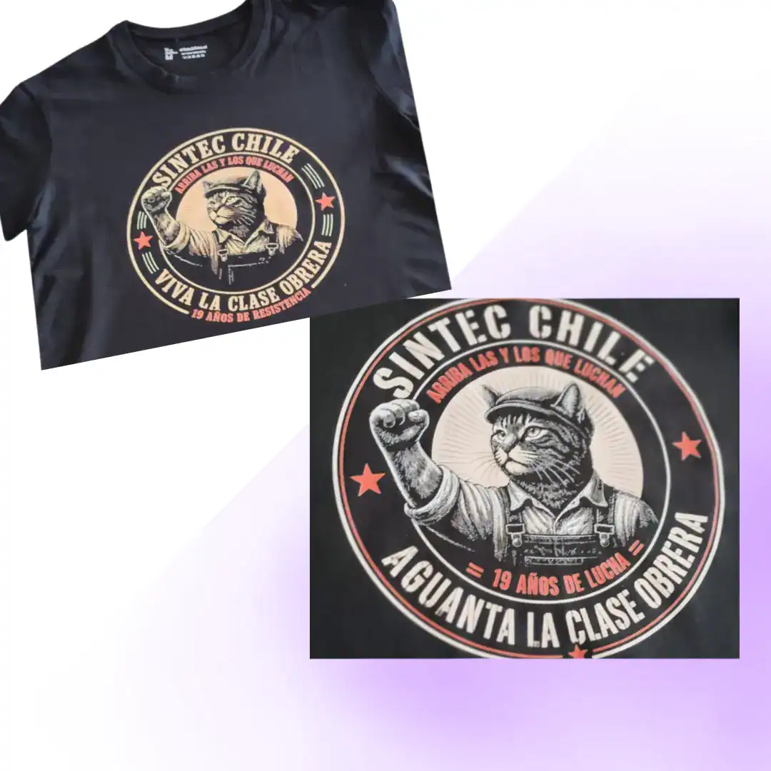 Polera estampada con DTF en algodón